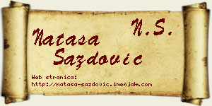 Nataša Sazdović vizit kartica